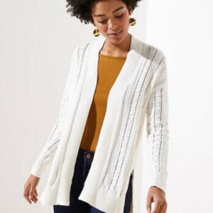 LOFT bone Open-Front Cardigan